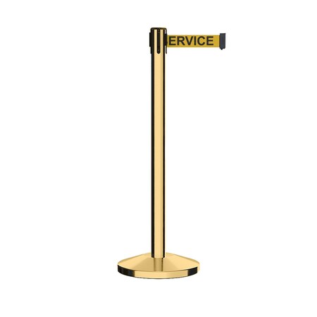 Montour Line Stanchion Belt Barrier Pol.Brass Post 13ft. Serv.Belt ES400-PB-OUTOFYB-130